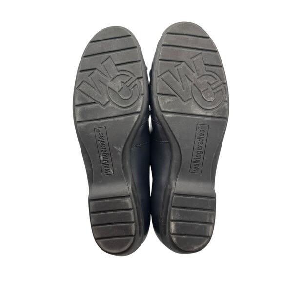 Walking Cradles NARROW Dark Navy Leather Round Toe Slip On Cushioned Ballet Flat - Picture 11 of 11